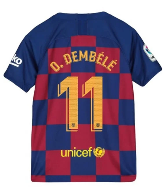 Ousmane Dembele Barcelona Youth 19/20 Home Jersey-AFC Jersey with Embroidered Logos -