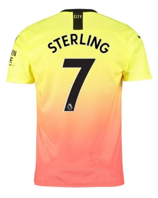 Raheem Sterling Manchester City 19/20 Third Jersey-AFC Game Jersey for Adults -