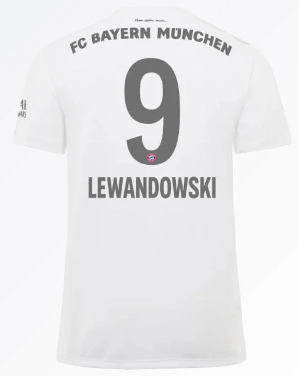 Robert Lewandowski Bayern Munich 19/20 Away Jersey-AFC Jersey with Embroidered Logos -