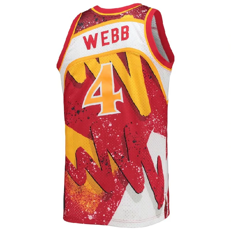 A.Hawks #4 Spud Webb Mitchell & Ness Hardwood Classics 1986-87 Hyper Hoops Swingman Jersey Red Stitched American Basketball Jersey-NFC Green Bay Packers Custom Jersey -