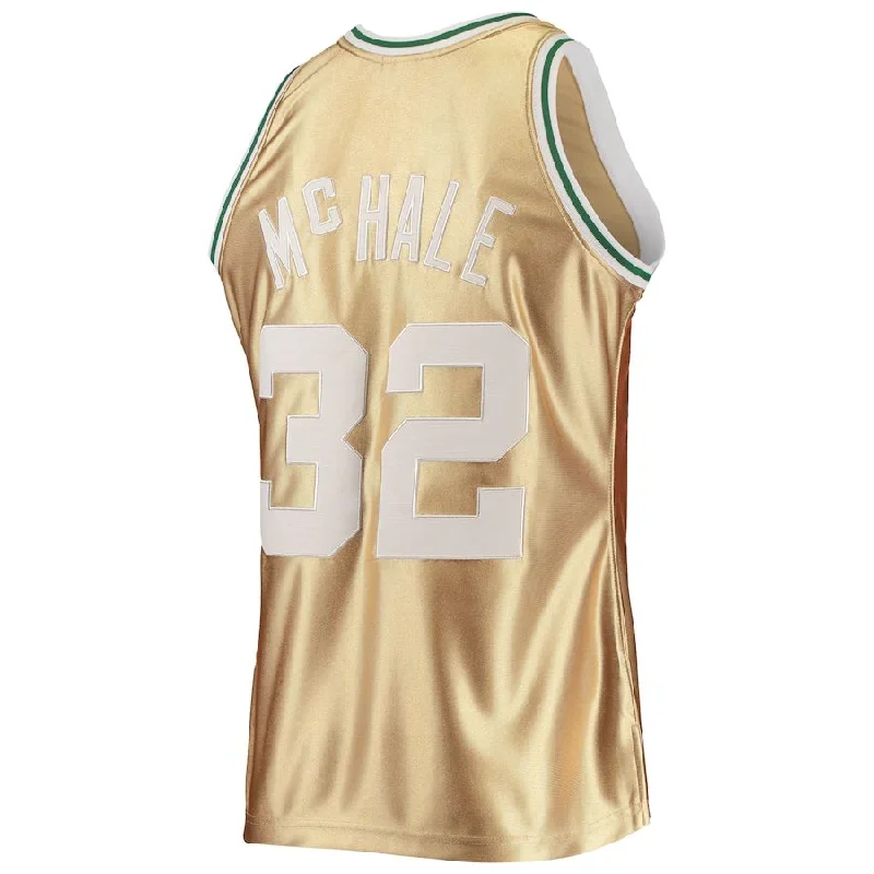 B.Celtics #32 Kevin McHale Mitchell & Ness 75th Anniversary 1985-86 Hardwood Classics Swingman Jersey Gold Stitched American Basketball Jersey-NFC Carolina Panthers Jersey -