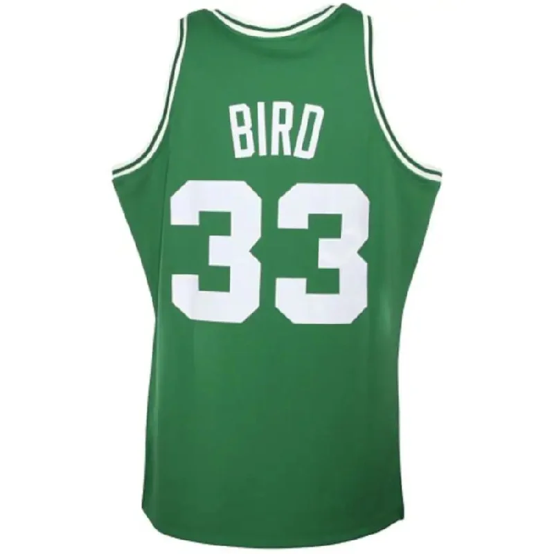 B.Celtics #33 Larry Bird Mitchell & Ness 1985-86 Hardwood Classics Authentic Jersey Kelly Green Stitched American Basketball Jersey-NFC NFC East Team Jersey -