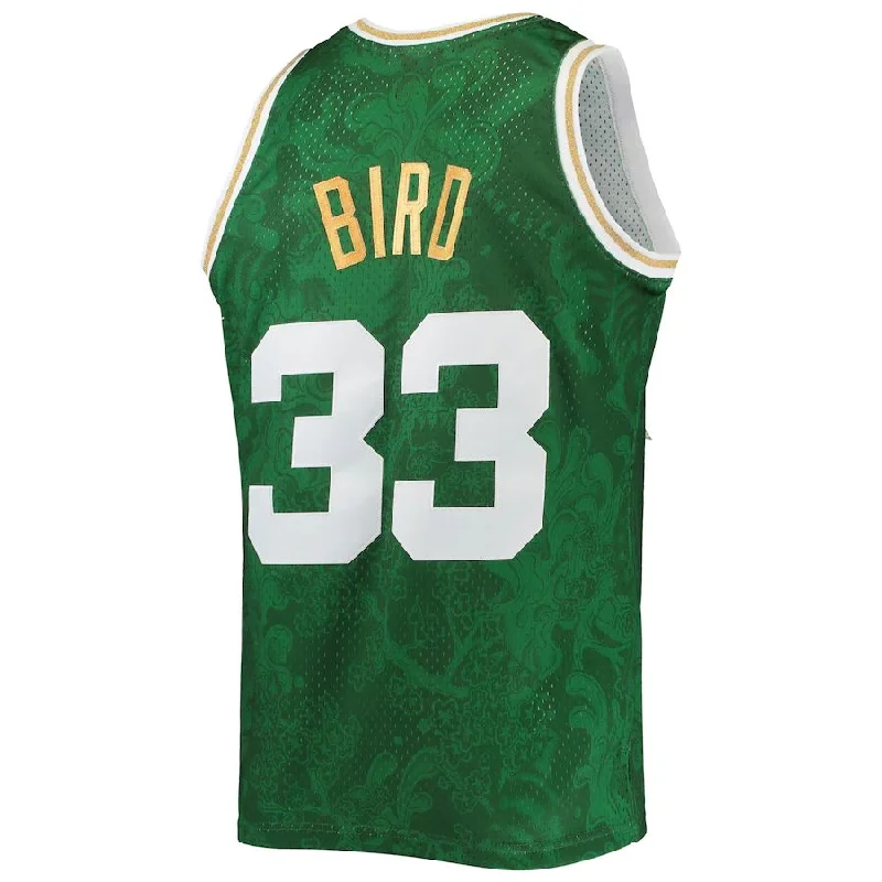 B.Celtics #33 Larry Bird Mitchell & Ness Hardwood Classics 1985-86 Lunar New Year Swingman Jersey Kelly Green Stitched American Basketball Jersey-NFC NFC Fan Jersey Online -