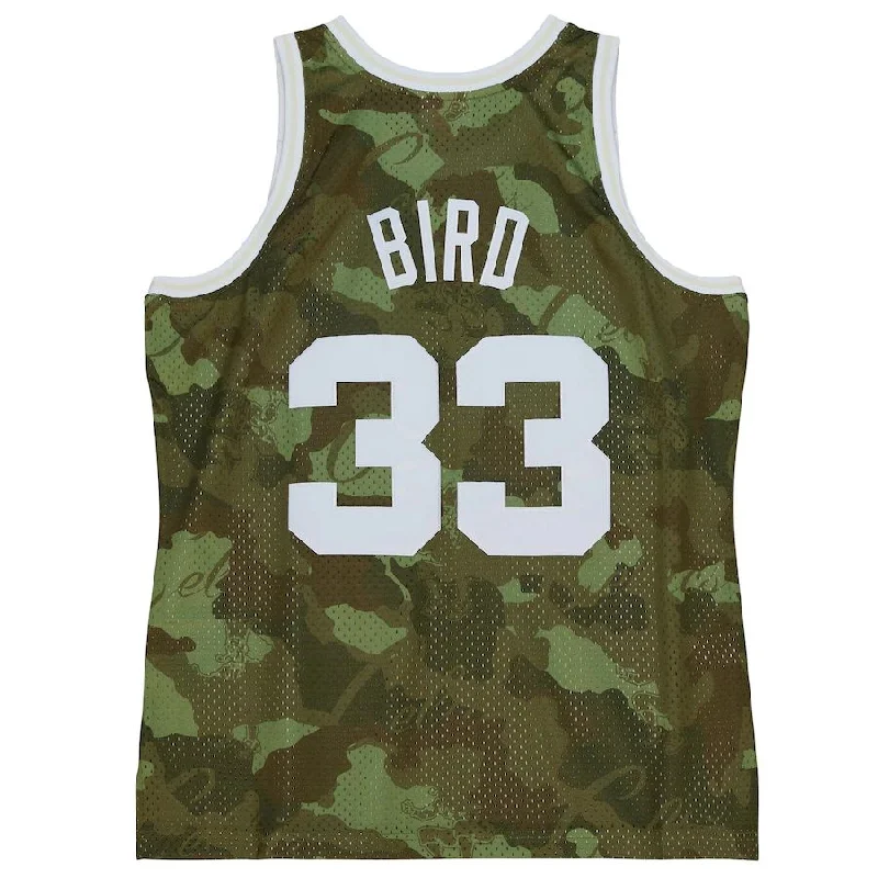 B.Celtics #33 Larry Bird Mitchell & Ness Unisex Hardwood Classics 1985-86 Ghost Green Swingman Jersey  Camo Stitched American Basketball Jersey-NFC Football Jersey for Sale Near Me -