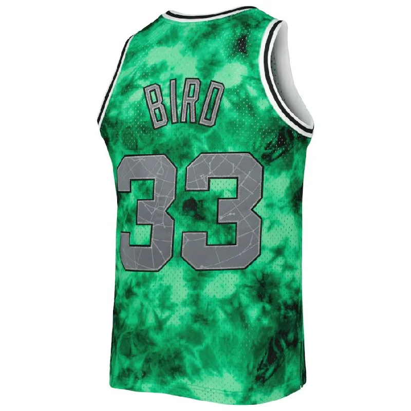 B.Celtics #33 Larry Bird Mitchell & Ness 1985-86 Galaxy Swingman Jersey Kelly Green Stitched American Basketball Jersey-NFC Custom Jersey -