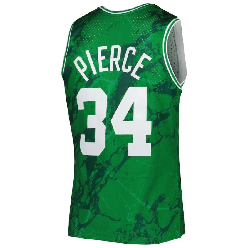 B.Celtics #34 Paul Pierce Mitchell & Ness 2007-08 Hardwood Classics Marble Swingman Jersey Green Stitched American Basketball Jersey-NFC Fan Football Jersey -