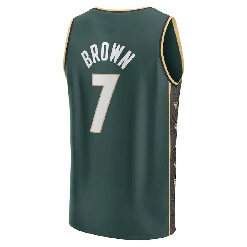 B.Celtics #7Jaylen Brown Fanatics Branded 2022-23 Fastbreak Jersey  City Edition Kelly Green Stitched American Basketball Jersey-NFC Football Jersey for Women -