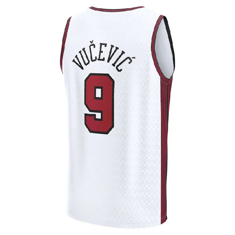 C.Bulls #9 Nikola Vucevic Fanatics Branded 2022-23 Fastbreak Jersey City Edition White Stitched American Basketball Jersey-NFC Football Jersey with Player’s Number -