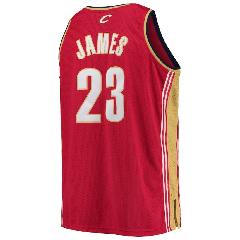 C.Cavaliers #23 LeBron James Mitchell & Ness Big & Tall Hardwood Classics Swingman Jersey Wine Stitched American Basketball Jersey-NFC Football Jersey for Fans -