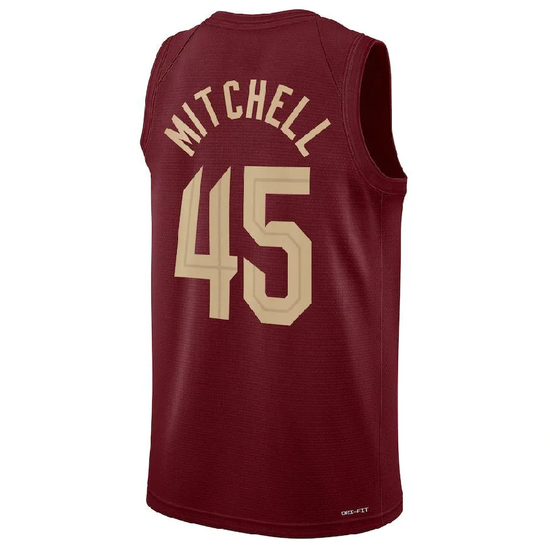 C.Cavaliers #45 Donovan Mitchell Unisex 2022-23 Swingman Jersey Icon Edition Burgundy Stitched American Basketball Jersey-NFC Team Jersey Free Shipping -