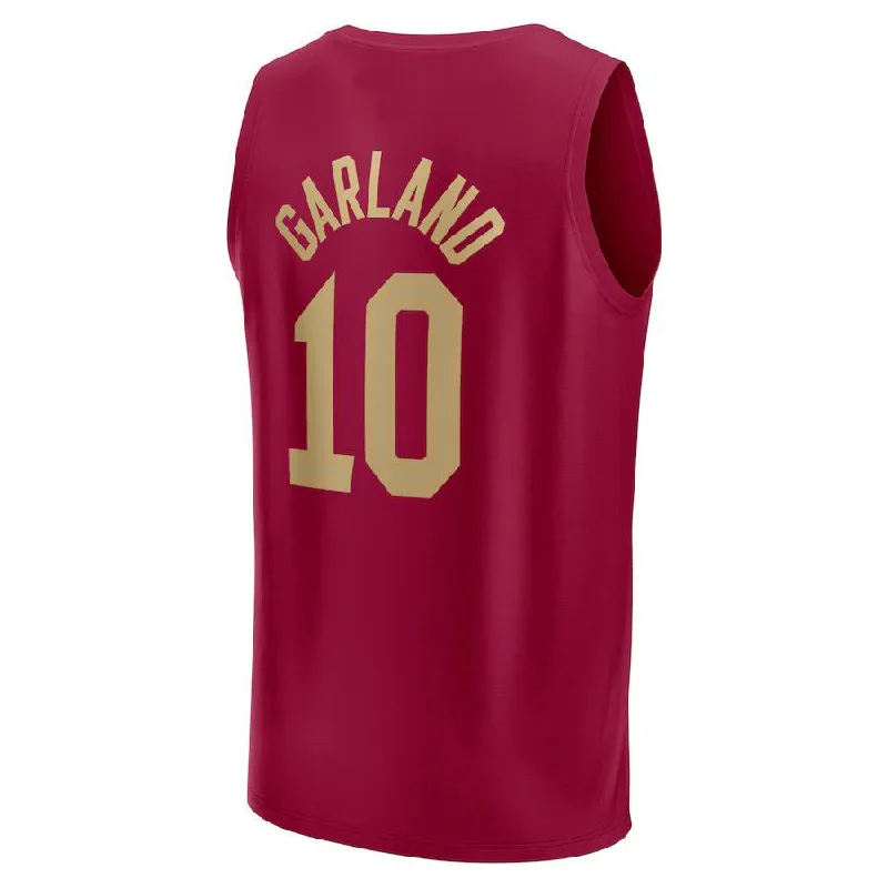 C.Cavaliers #10 Darius Garland Fanatics Branded 2021-22 Fast Break Player Jersey Wine Icon Edition Stitched American Basketball Jersey-NFC Football Jersey with Embroidered Logo -