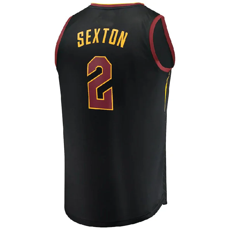 C.Cavaliers #2 Collin Sexton Fanatics Branded Fast Break Replica Player Jersey Black Statement Edition Stitched American Basketball Jersey-NFC Official Team Jerseys Online -