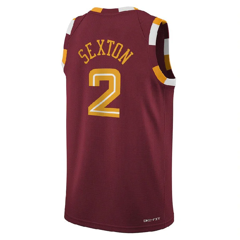 C.Cavaliers #2 Collin Sexton 2021-22 Swingman Jersey Icon Edition Wine Stitched American Basketball Jersey-NFC Jersey Custom Number -