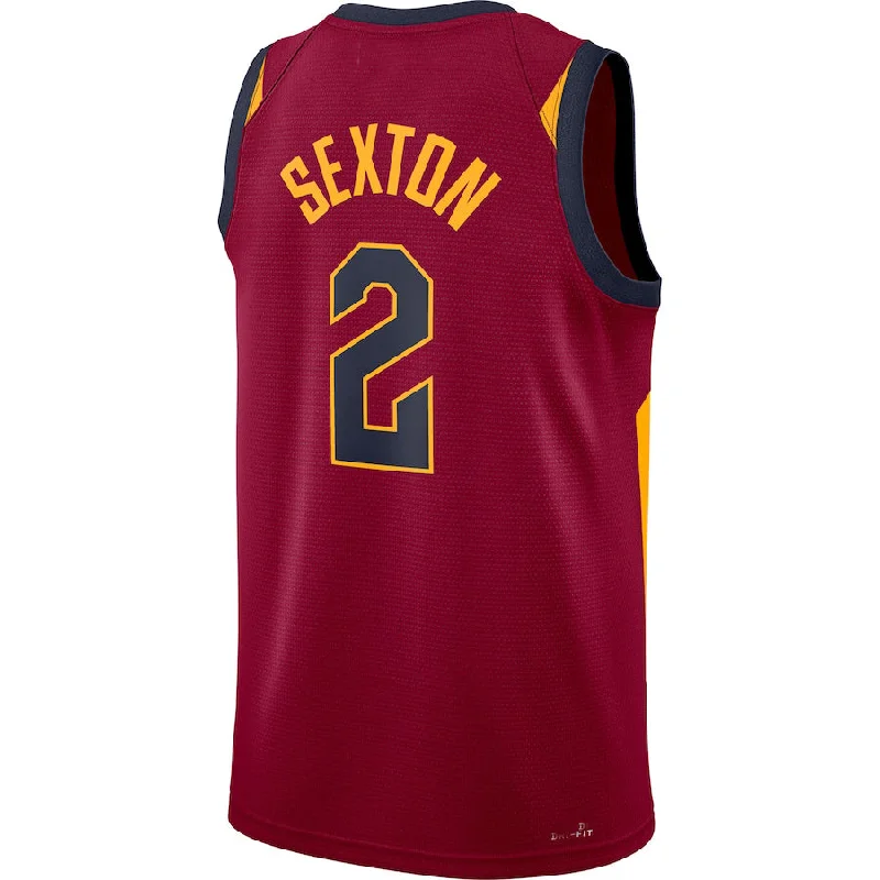 C.Cavaliers #2 Collin Sexton 2021-22 Diamond Swingman Jersey Icon Edition Wine Stitched American Basketball Jersey-NFC Official Jerseys for Men -