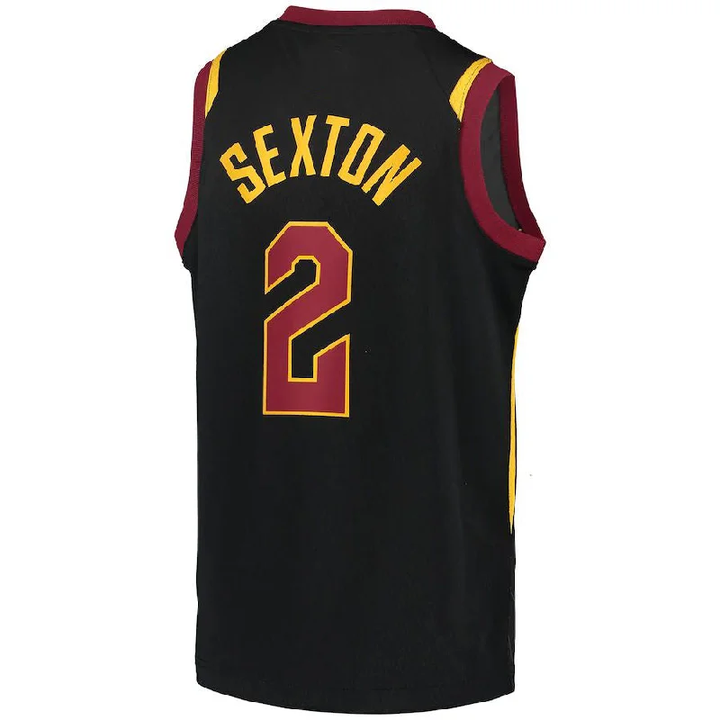 C.Cavaliers #2 Collin Sexton Jordan Brand 2020-21 Swingman Player Jersey Black Statement Edition Stitched American Basketball Jersey-NFC NFC Player Number Jersey -