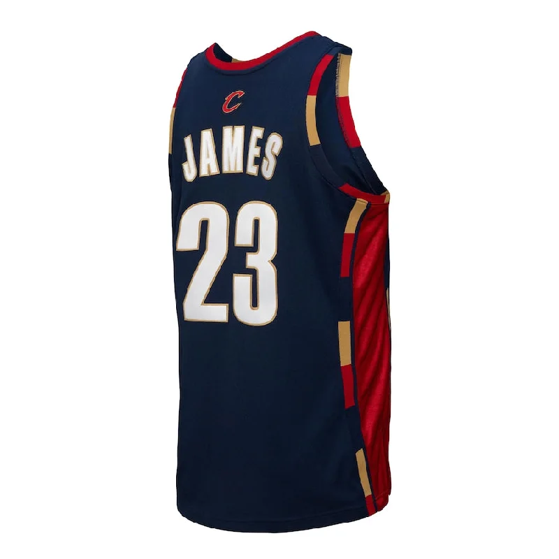 C.Cavaliers #23 LeBron James Mitchell & Ness 2008-09 Hardwood Classics Authentic Jersey Navy Stitched American Basketball Jersey-NFC NFC Jersey Replica -