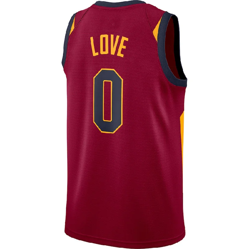 C.Cavaliers #0 Kevin Love Swingman Jersey Maroon Wine Icon Edition Stitched American Basketball Jersey-NFC Football Jersey with Player’s Name -