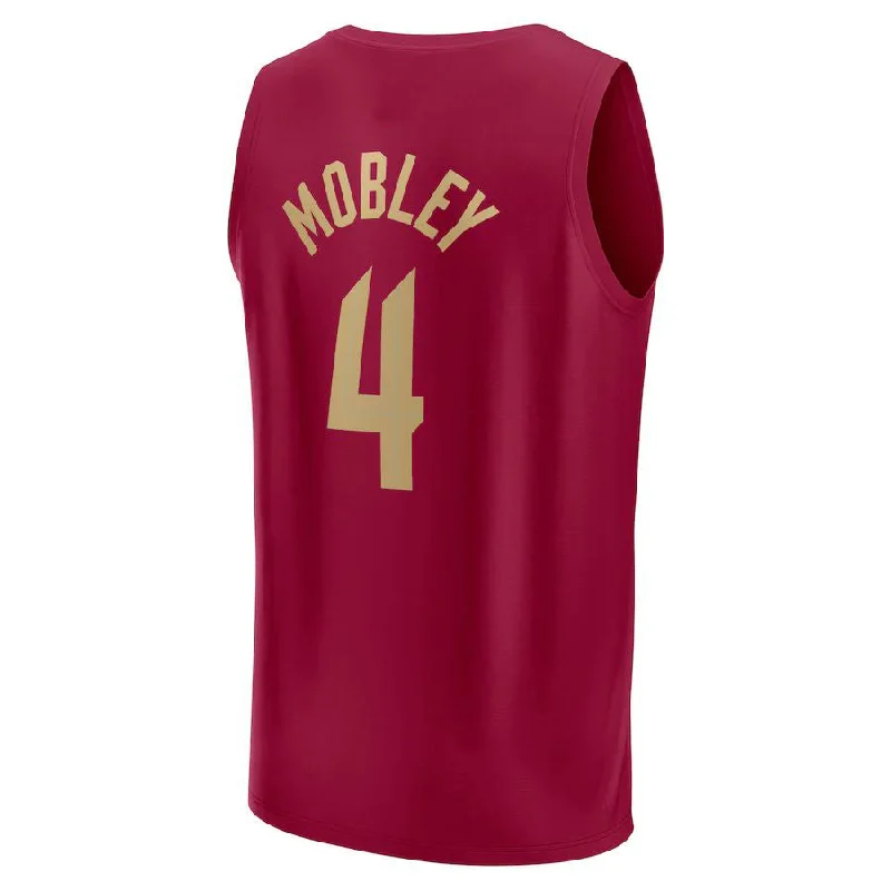 C.Cavaliers #4 Evan Mobley Fanatics Branded 2022-23 Fast Break Replica Jersey Wine Icon Edition Stitched American Basketball Jersey-NFC Jersey with Personalized Name -