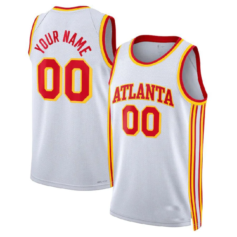 Custom A.Hawks Unisex 2022-23 Swingman Jersey White Statement Edition American Stitched Basketball Jersey-NFC NFC Football Jersey -