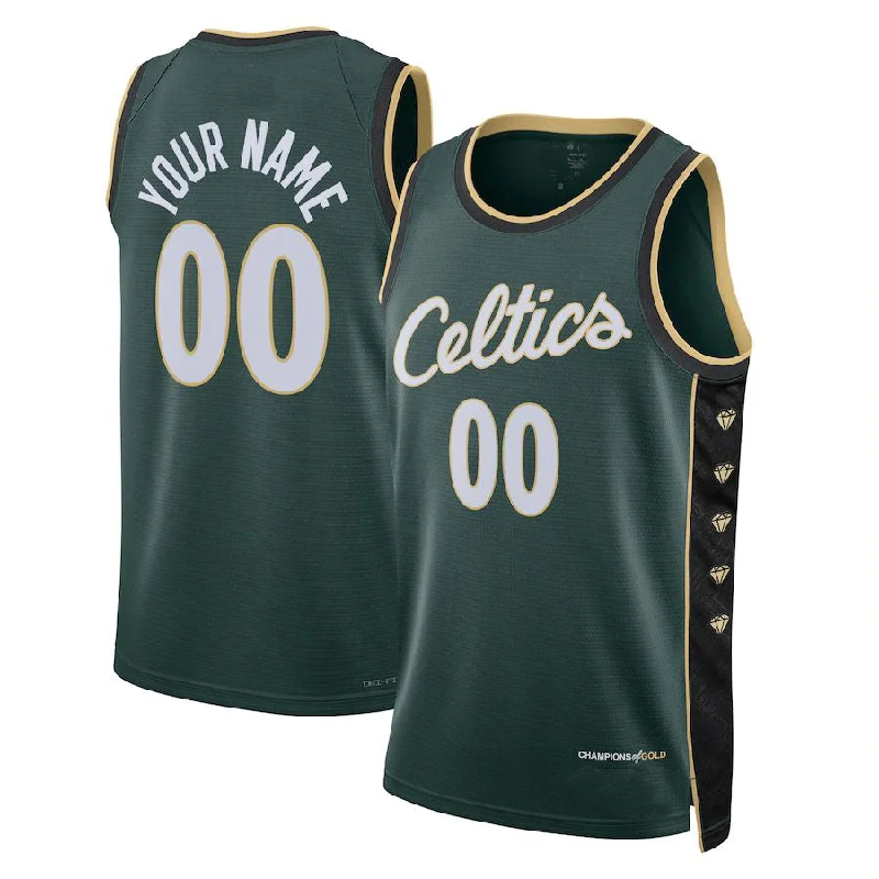 Custom B.Celtics Unisex 2022-23 Swingman Jersey City Edition Kelly Green American Stitched Basketball Jersey-NFC Official Player Jersey -