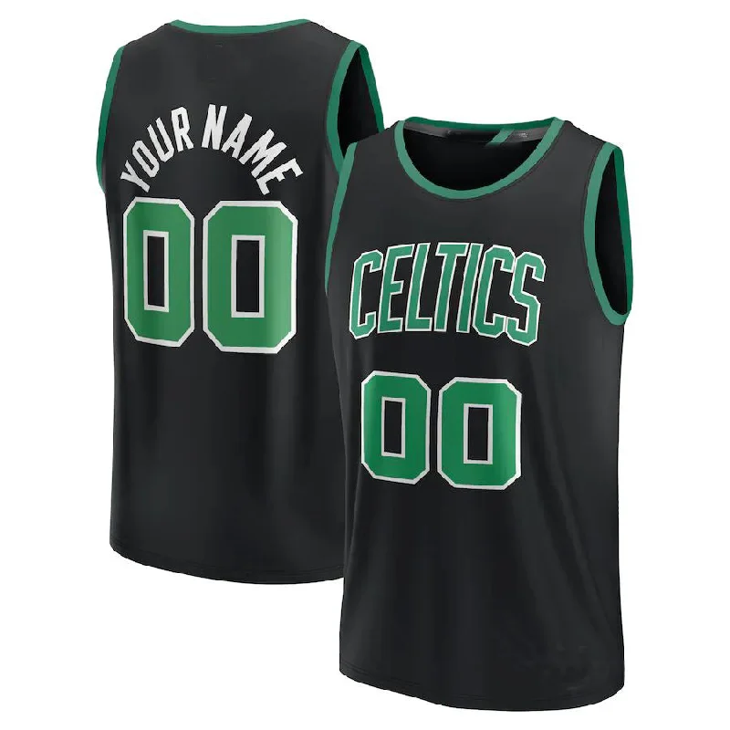 Custom B.Celtics Fanatics Branded Fast Break Replica Jersey Statement Edition Black American Stitched Basketball Jersey-NFC Authentic NFC Jersey -