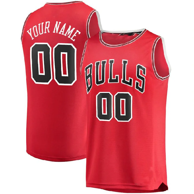 Custom C.Bulls Branded Fast Break Replica Jersey  Red Icon Edition Statement Edition American Stitched Basketball Jersey-NFC NFC Jersey Deals -