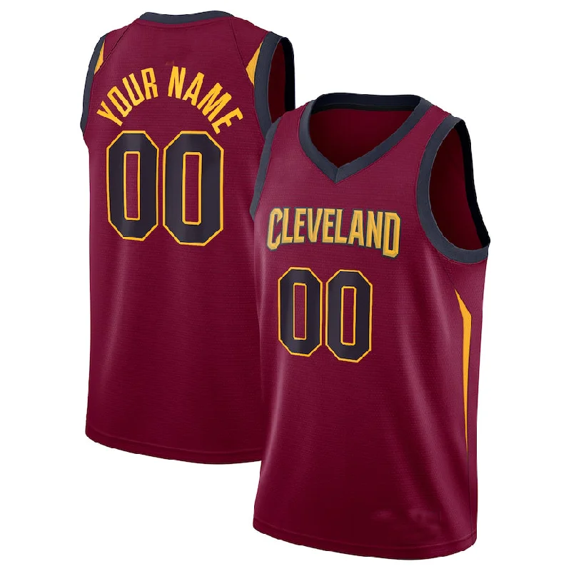 Custom C.Cavaliers Swingman Jersey Maroon Icon Edition Wine American Stitched Basketball Jersey-NFC NFC Jersey with Player Number -