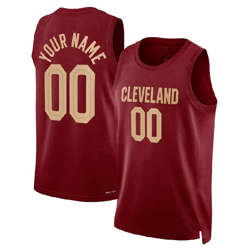 Custom C.Cavaliers Unisex 2022-23 Swingman Icon Edition Wine American Stitched Basketball Jersey-NFC NFC Fan Gear Jersey -