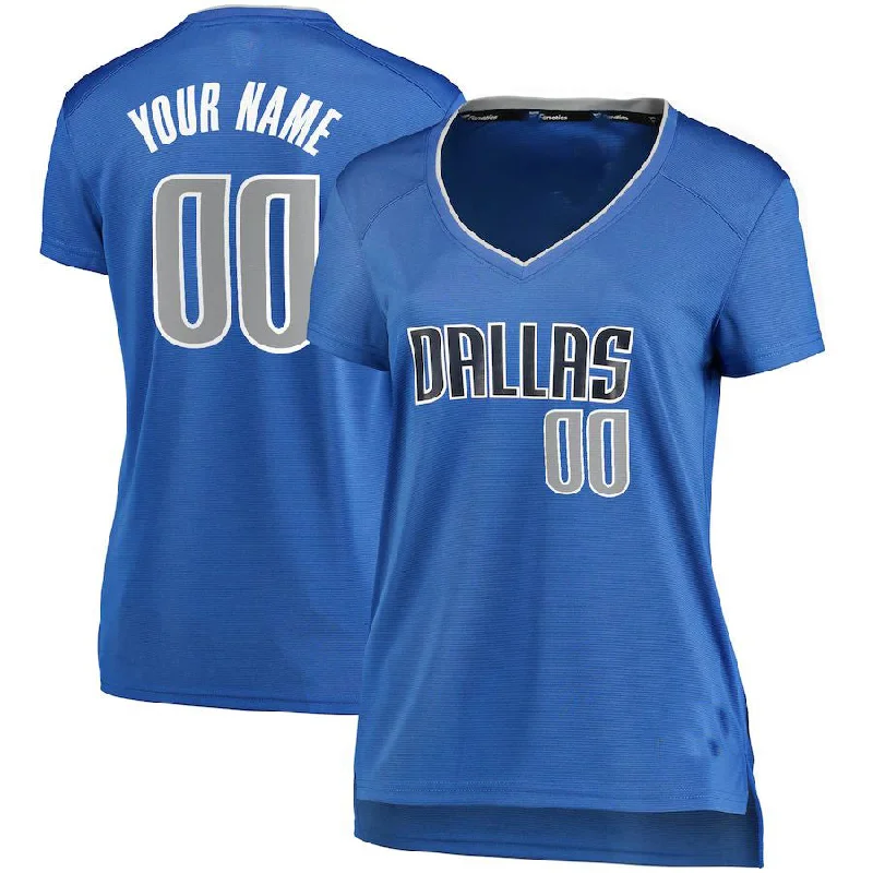 Custom D.Mavericks Fanatics Branded Women's Fast Break Jersey Blue Icon Edition American Stitched Basketball Jersey-NFC Authentic Football Jersey -