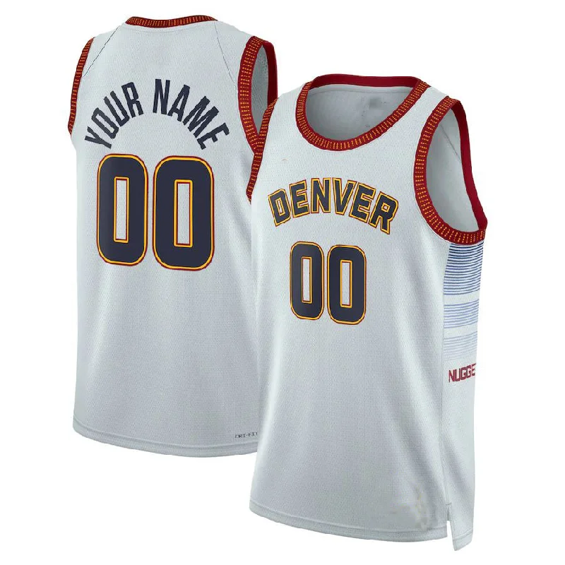 Custom D.Nuggets Unisex 2022-23 Swingman  Jersey City Edition Gray American Stitched Basketball Jersey-NFC Player Jersey Sale -