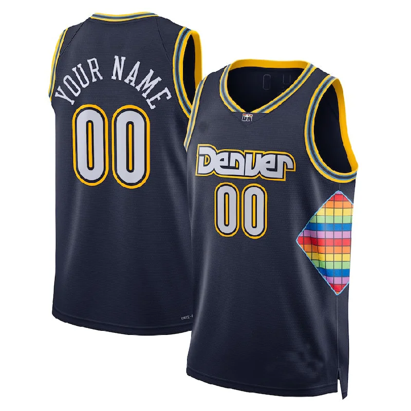 Custom D.Nuggets 2021-22 Swingman Jersey City Edition Navy American Stitched Basketball Jersey-NFC Official NFL Jersey with Player Name -