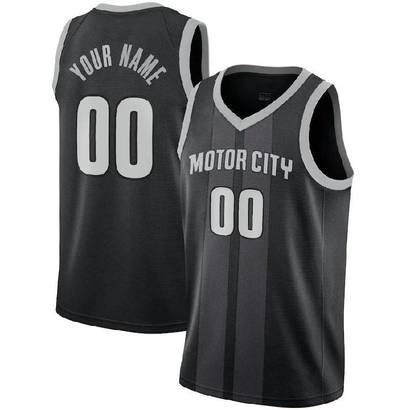 Custom D.Pistons 2018-19 Swingman Jersey City Edition Black Statement Edition American Stitched Basketball Jersey-NFC Football Jersey with Player Name -