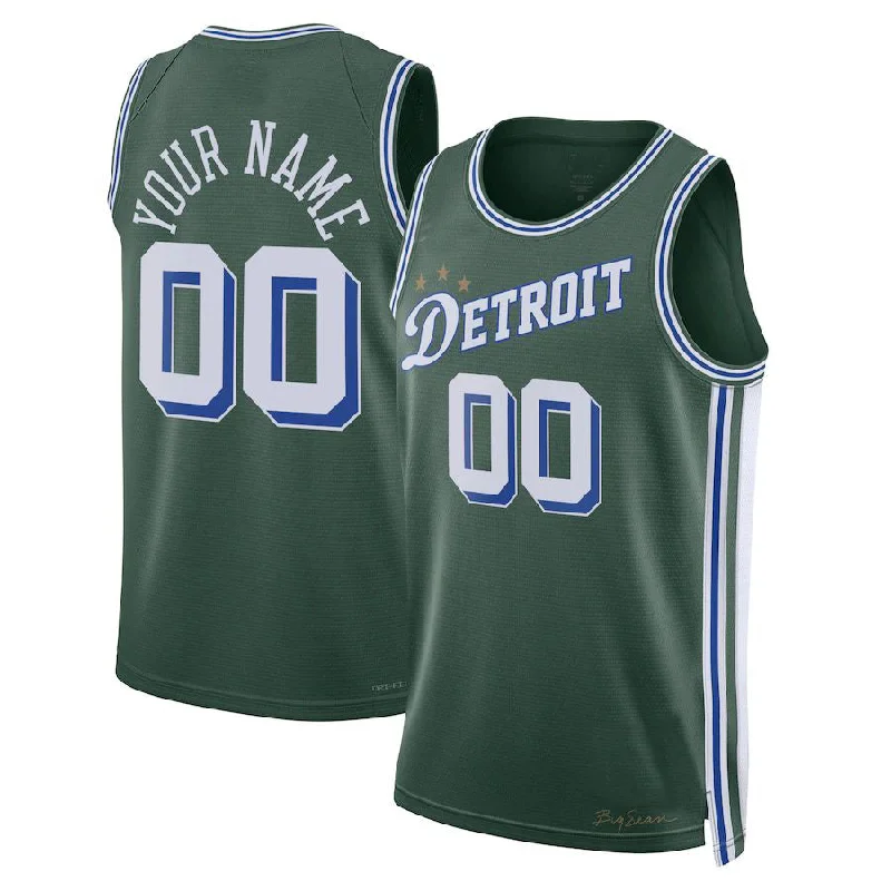 Custom D.Pistons Unisex 2022-23 Swingman Jersey  City Edition Green American Stitched Basketball Jersey-NFC Team Football Jersey -