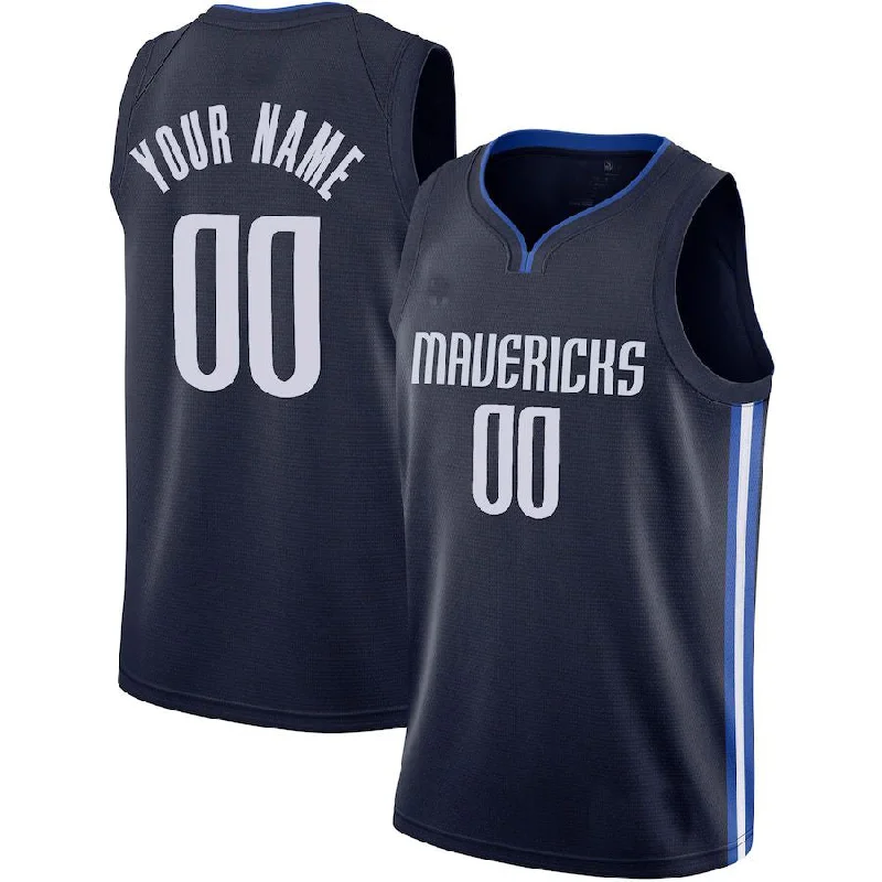 Custom D.Mavericks 2019-20 Custom Swingman Jersey Statement Edition Navy American Stitched Basketball Jersey-NFC NFC Team Jerseys with Number -