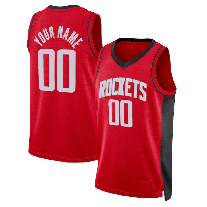 Custom H.Rockets 2021-22 Diamond Swingman Jersey Red Icon Edition Stitched Basketball Jersey-NFC Elite Team Football Jersey -