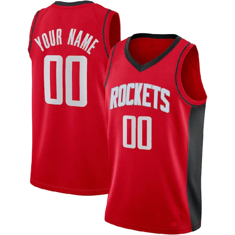 Custom H.Rockets 2020-21 Swingman Jersey Red Icon Edition Stitched Basketball Jersey-NFC NFC Jersey Replica -