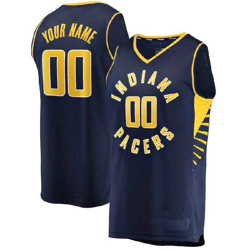 Custom IN.Pacers Fanatics Branded Fast Break Replica Jersey Navy Icon Edition Stitched Basketball Jersey-NFC Official Jerseys for Men -