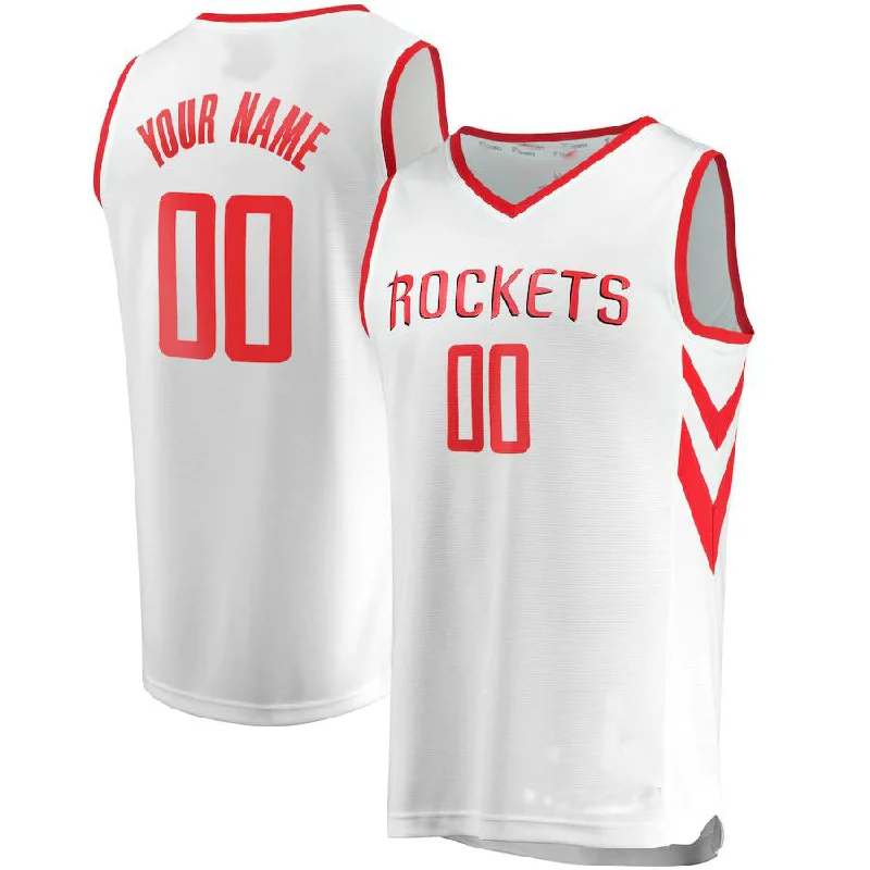 Custom H.Rockets Fanatics Branded Fast Break Replica Jersey White  Association Edition Stitched Basketball Jersey-NFC NFC Team Jersey Sale -