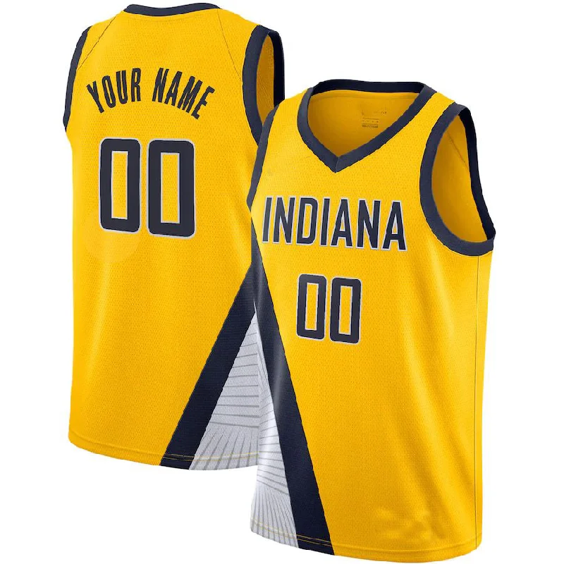 Custom IN.Pacers 2019-20 Swingman Jersey Statement Edition Yellow Stitched Basketball Jersey-NFC Official Team Jerseys Online -