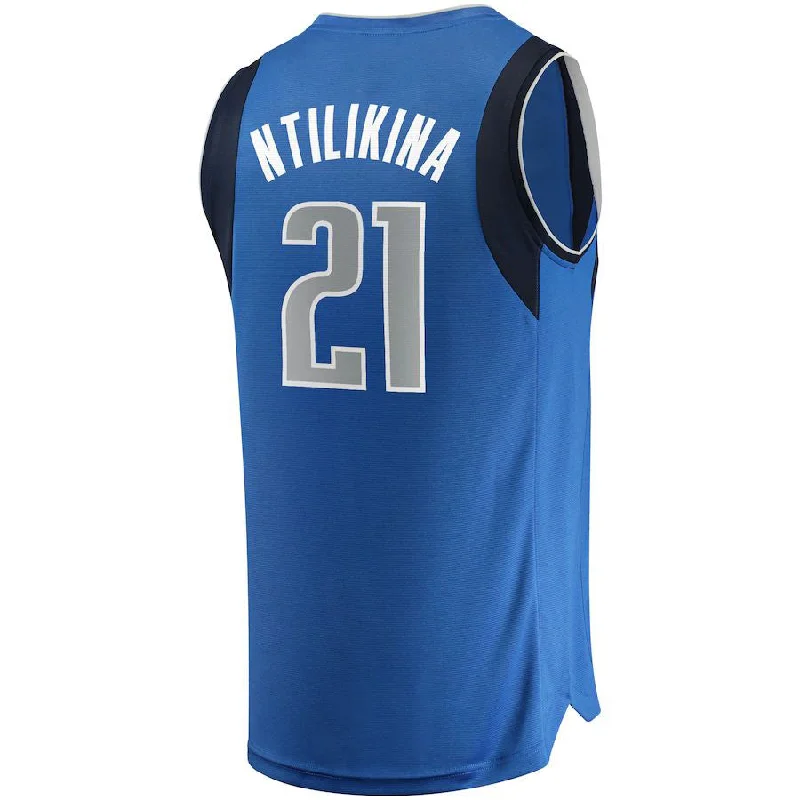 D.Mavericks #21 Frank Ntilikina Fanatics Branded 2021-22 Fast Break Replica Jersey Icon Edition Blue Stitched American Basketball Jersey-NFC Limited Edition NFC Jersey for Sale -