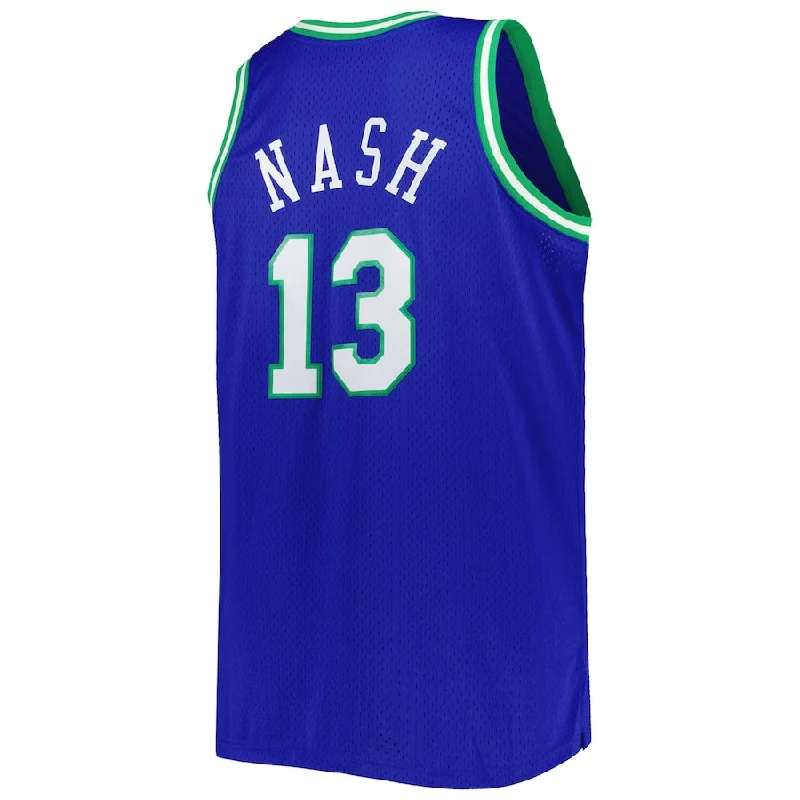 D.Mavericks #13 Steve Nash Mitchell & Ness Big & Tall Hardwood Classics 1998-99 Swingman Jersey Blue Stitched American Basketball Jersey-NFC Elite Team Football Jersey -