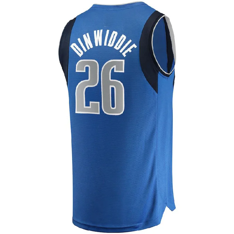 D.Mavericks #26 Spencer Dinwiddie Fanatics Branded 2022-23 Fast Break Replica Jersey Icon Edition Blue Stitched American Basketball Jersey-NFC NFC Team Apparel -