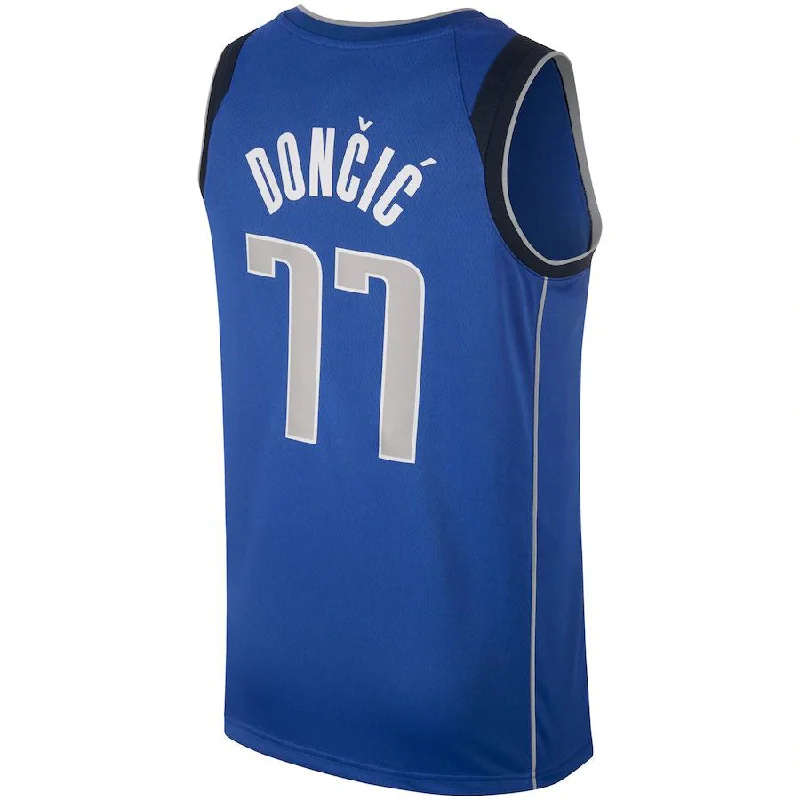 D.Mavericks #77 Luka Doncic Swingman Jersey Royal Stitched American Basketball Jersey-NFC Limited Edition NFC Football Jersey -