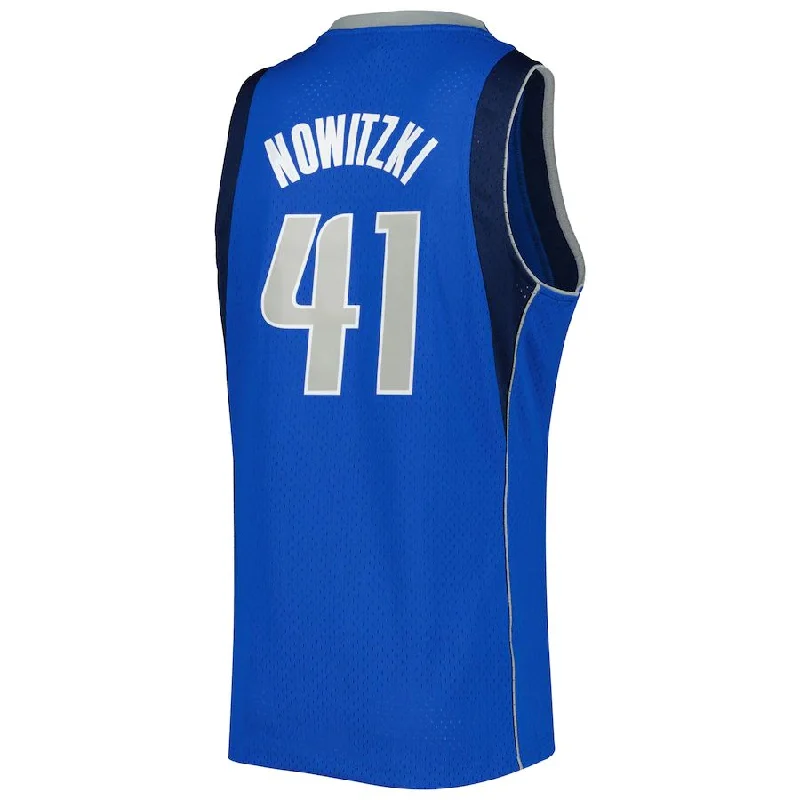 D.Mavericks #41 Dirk Nowitzki Mitchell & Ness 2010-11 Hardwood Classics Swingman Jersey Blue Stitched American Basketball Jersey-NFC NFC Football Jersey Collection -