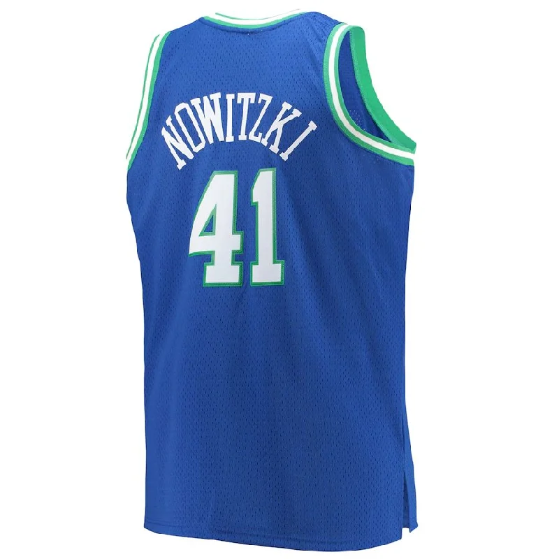 D.Mavericks #41 Dirk Nowitzki Mitchell & Ness Big & Tall 1998-99 Hardwood Classics Swingman Jersey Blue Stitched American Basketball Jersey-NFC Team Jersey Sale Online -