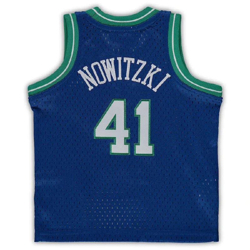 D.Mavericks #41 Dirk Nowitzki Mitchell & Ness Infant 1998-99 Hardwood Classics Retired Player Jersey Blue Stitched American Basketball Jersey-NFC NFC Jersey Deals -