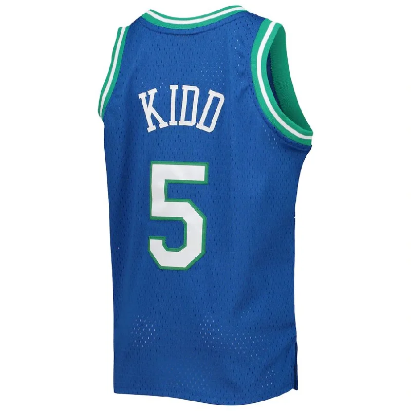 D.Mavericks #5 Jason Kidd Mitchell & Ness 1994-95 Hardwood Classics Swingman Jersey Blue Stitched American Basketball Jersey-NFC Special Edition Football Jersey -