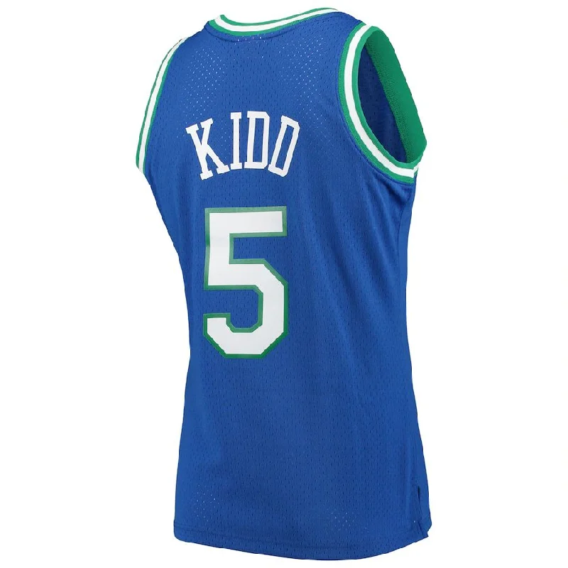 D.Mavericks #5 Jason Kidd Mitchell & Ness 1994-95 Hardwood Classics Swingman Player Jersey Blue Stitched American Basketball Jersey-NFC Jersey with Personalized Name -