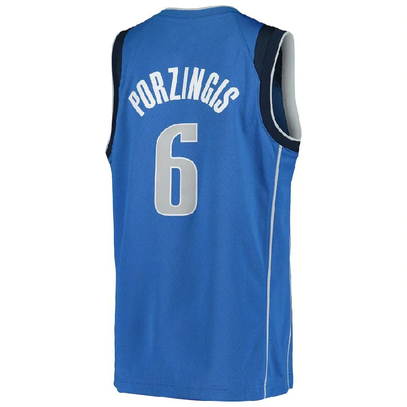 D.Mavericks #6 Kristaps Porzingis 2020-21 Swingman Jersey Icon Edition Blue Stitched American Basketball Jersey-NFC Official Jersey Replica -