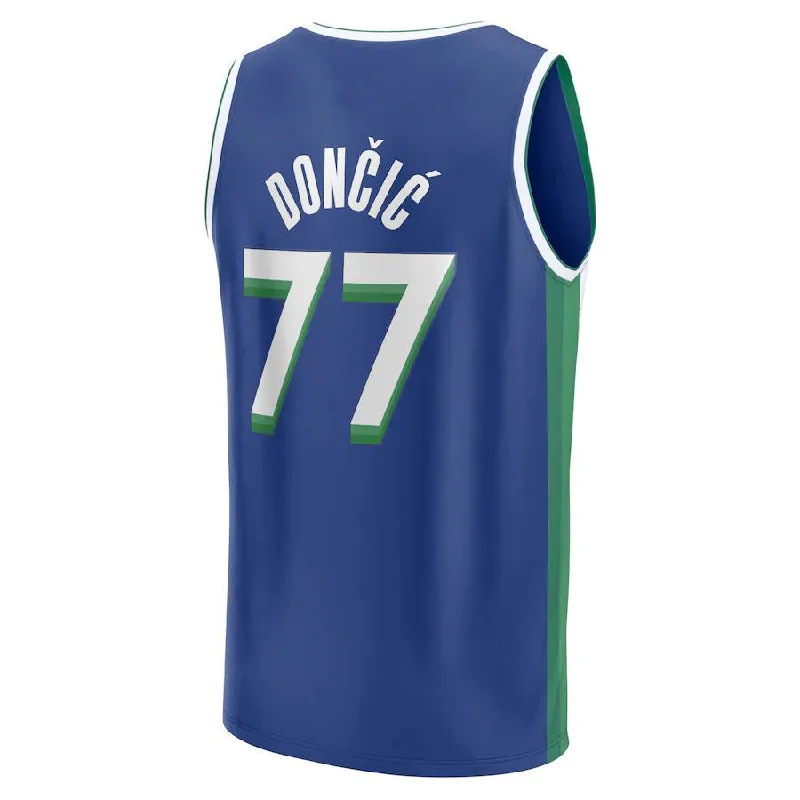 D.Mavericks #77 Luka Doncic Fanatics Branded 2022-23 Fastbreak Jersey City Edition Blue Stitched American Basketball Jersey-NFC NFC Game Jersey for Sale -